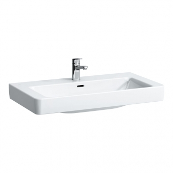 Praustuvas Laufen PRO S 850x465x95 mm, šlifuota apačia, su 1 anga maišytuvui viduryje 